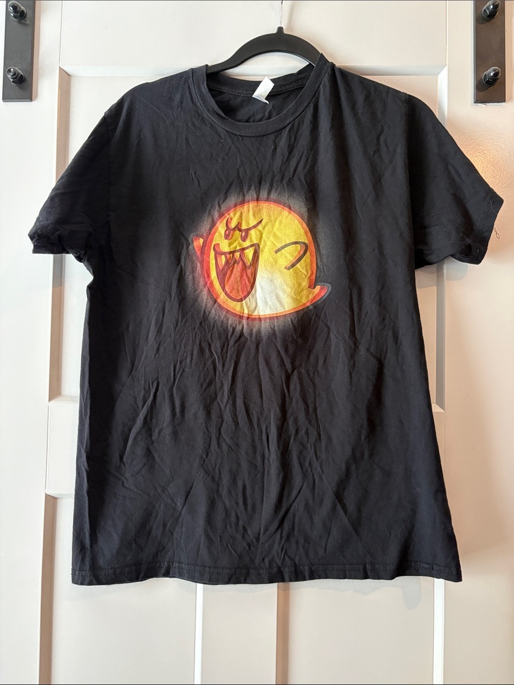 Nintendo Black Short-Sleeve Tee with Yellow Ghost Graphic